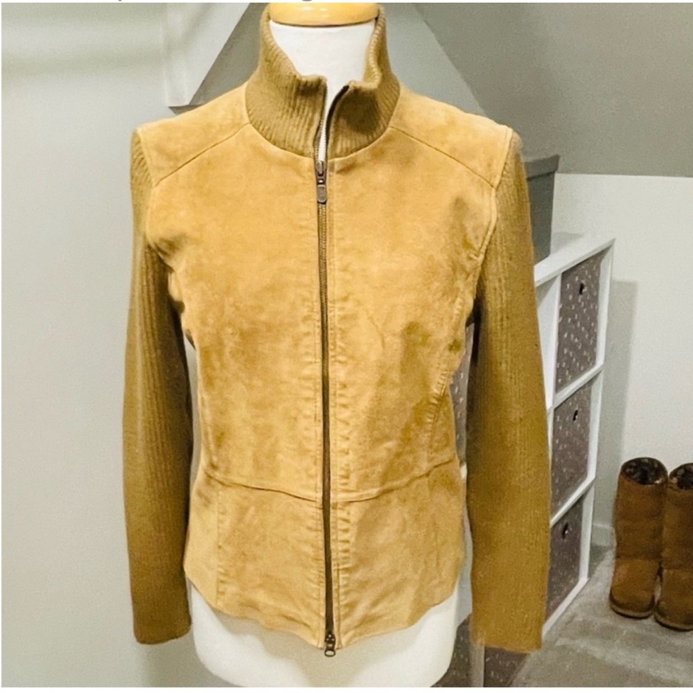 Covington Tan/camel Leather Suede Jacket for Women Size M